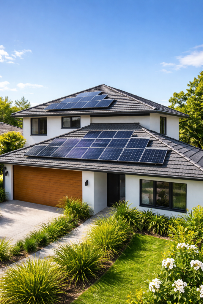 Residential rooftop solar power system installed on an Australian home
